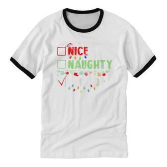 Christmas Nice Naughty I Tried Holiday Xmas 2023 Cotton Ringer T-Shirt - Monsterry AU