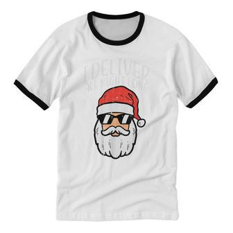 Santa I Deliver All Night Christmas Xmas Adult Naughty Cotton Ringer T-Shirt - Monsterry CA