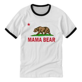 California Republic Mama Bear Cotton Ringer T-Shirt - Monsterry CA