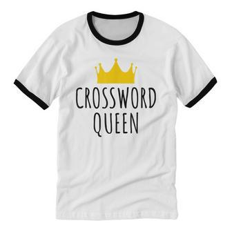 Crossword Queen Cotton Ringer T-Shirt - Monsterry UK