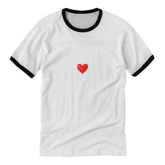 Favorite Daughter Heart Love Dad Mom Cotton Ringer T-Shirt - Monsterry