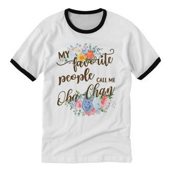 My Favorite People Call Me Oba-Chan Japanese Grandma Cotton Ringer T-Shirt - Monsterry