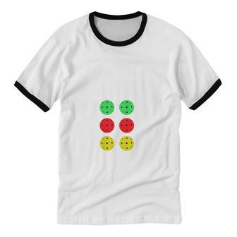Pickleball Check Out My Six Pack Cotton Ringer T-Shirt - Monsterry