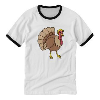 Trumpkey Thanksgiving Turkey Trump Men Women 2 Cotton Ringer T-Shirt - Monsterry UK