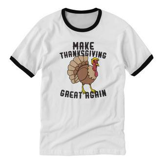 Trumpkey Thanksgiving Turkey Trump Men Women Cotton Ringer T-Shirt - Monsterry DE