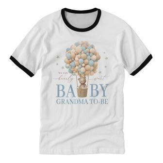 Grandma We Can Bearly Wait Baby Shower Bear Family Matching Cotton Ringer T-Shirt - Monsterry