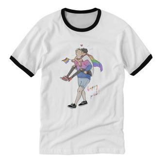 Heartstopper Lgbt Lover Nick And Charlie Happy Pride Cotton Ringer T-Shirt - Monsterry AU