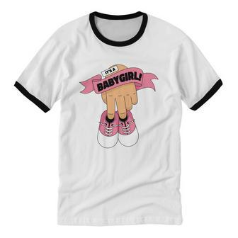 It's A Girl Cotton Ringer T-Shirt - Monsterry DE