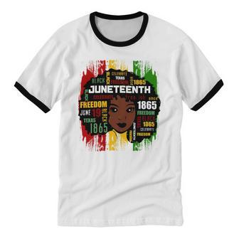 Juneteenth Girl Shirt Cotton Ringer T-Shirt - Monsterry AU