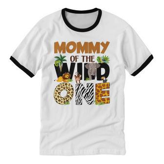 Mom And Dad Mommy Of The Wild One Safari Jungle Birthday Cotton Ringer T-Shirt - Monsterry AU