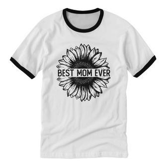 Mother Best Mom Ever Sunflower 291 Mom Men's Standard Cotton Ringer T-Shirt - Monsterry CA