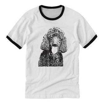 Poodle Face Dog Mom Or Dad Christmas Cotton Ringer T-Shirt - Monsterry CA