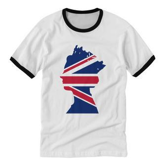Queen Elizabeth Platinum Jubilee Celebration Queens 70Th Anniversary Union Jack Cotton Ringer T-Shirt - Monsterry DE