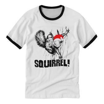 Squirrel Santa Hat Christmas Squirrel For Animal Cotton Ringer T-Shirt - Monsterry