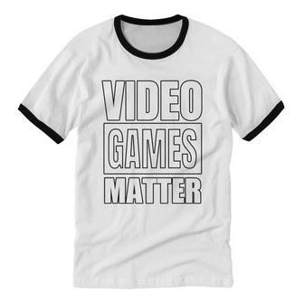 Video Games Matter Logo Cotton Ringer T-Shirt - Monsterry UK