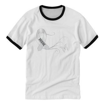 I Wear White For My Mom Lung Cancer Awareness V2 Cotton Ringer T-Shirt - Monsterry DE