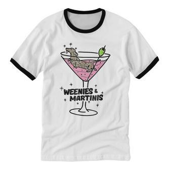 Weenies And Martinis Weenies And Martinis Women Cotton Ringer T-Shirt - Monsterry
