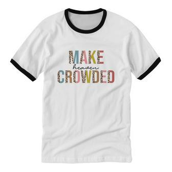 Make Heaven Crow Ded Leopard God Faith Christian Kid Cotton Ringer T-Shirt - Monsterry UK