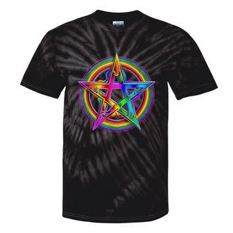 Goth Lgbtq Gay Pride Satanic Rainbow Pentagram Tie-Dye T-shirts - Monsterry DE