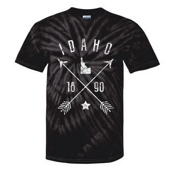 Idaho Retro Vintage Home State Map Distressed Arrows Tie-Dye T-shirts - Monsterry