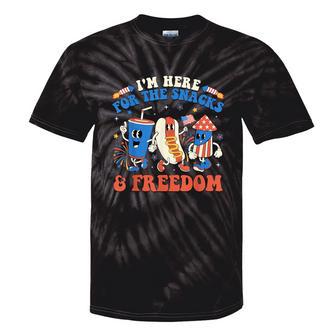 I'm Here For The Snacks And Freedom Boy Girl Kid 4Th Of July Tie-Dye T-shirts - Monsterry