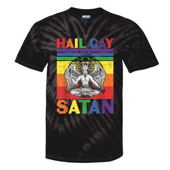 Retro Lgbt Rainbow Flag Hail Gay Satan Lgbt Goth Gay Pride Tie-Dye T-shirts - Monsterry CA