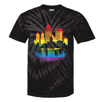 Retro Rochester Skyline Rainbow Lgbt Lesbian Gay Pride Tie-Dye T-shirts - Monsterry DE