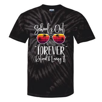 Schools Out Forever & Retired Teacher Retirement Summer Palm Tie-Dye T-shirts - Monsterry UK