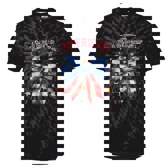 American Girly Coquette Bow 4Th Of July Flag Girls Tie-Dye T-shirts - Thegiftio UK