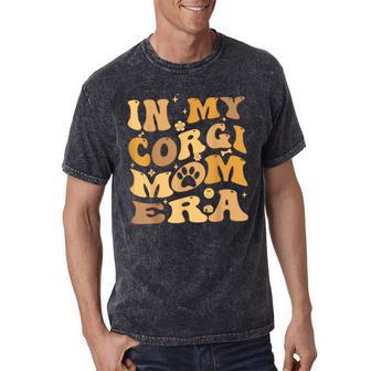 In My Corgi Mom Era Groovy Pembroke Welsh Corgi Dog Owner Mineral Wash Tshirts - Monsterry UK