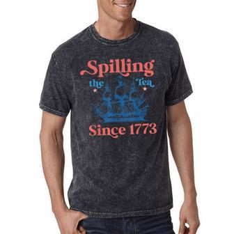Spilling The Tea Since 1773 Vintage Us History Teacher Mineral Wash Tshirts - Monsterry CA