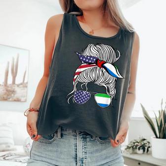 American Sierra Leonean Patriot Flag Girl Leone Grown Comfort Colors Tank Top - Monsterry UK