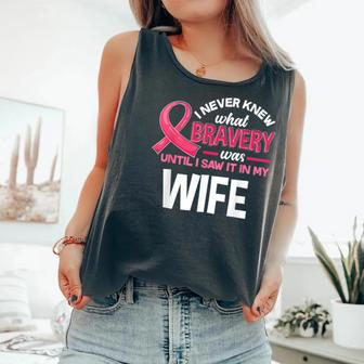 Breast Cancer Bravery Wife Breast Cancer Awareness Husband Comfort Colors Tank Top - Monsterry AU