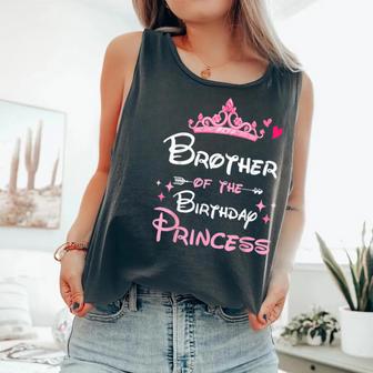 Brother Of The Birthday Princess Toddler Kid Girl Family Comfort Colors Tank Top - Monsterry