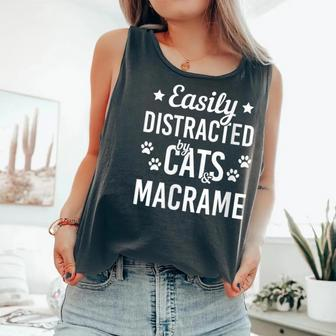 Cat Lover Macrame Lover Cats And Macrame Cat Comfort Colors Tank Top - Monsterry DE