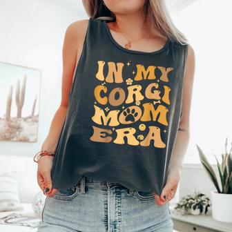 In My Corgi Mom Era Groovy Pembroke Welsh Corgi Dog Owner Comfort Colors Tank Top - Monsterry UK