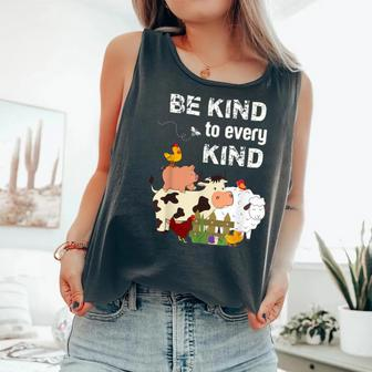 Cute Be Kind To Every Kind Animal Lover Vegetarian Comfort Colors Tank Top - Monsterry