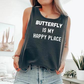 Butterfly Watching Butterfly Watching Is My Happ Comfort Colors Tank Top - Monsterry UK