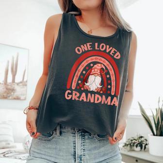 Gnome Rainbow One Loved Grandma Valentines Day Women Comfort Colors Tank Top - Monsterry CA