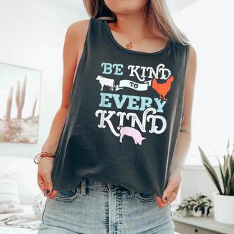 Be Kind To Every Kind Animal Lover Vegan Comfort Colors Tank Top - Monsterry CA