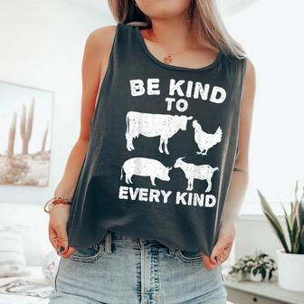 Be Kind To Every Kind Animal Lover Vegan Comfort Colors Tank Top - Monsterry UK