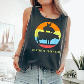 Be Kind To Every Kind Animal Rights Go Vegan Saying T Shir Comfort Colors Tank Top - Monsterry