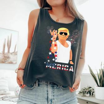 Merica Trump Outfits GlassesFirework 4Th Of July Don Drunk Comfort Colors Tank Top - Monsterry DE
