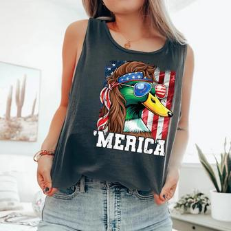 Merica Usa American Flag Patriotic 4Th Of July Duck Hunting Comfort Colors Tank Top - Monsterry UK