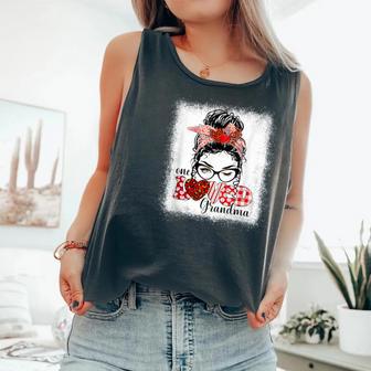 One Loved Grandma Messy Bun Valentine's Day Family Matching Comfort Colors Tank Top - Monsterry DE