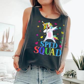 Sped Squad Special Education Unicorn Dab Teacher Comfort Colors Tank Top - Monsterry CA