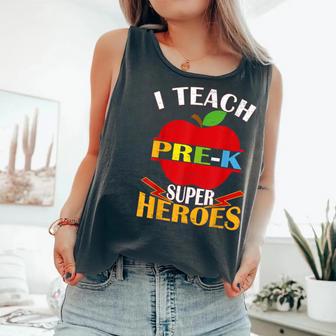 I Teach Prek Superheroes Back To School Teacher Appreciation Comfort Colors Tank Top - Monsterry CA