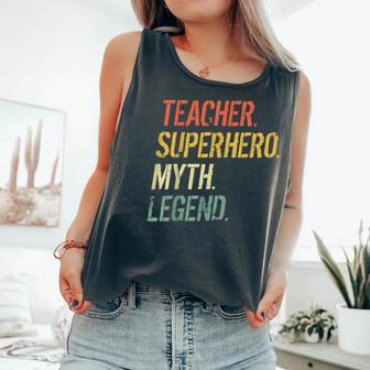 Teacher Superhero Myth Teachers Educators Pre K For Teachers Comfort Colors Tank Top - Monsterry