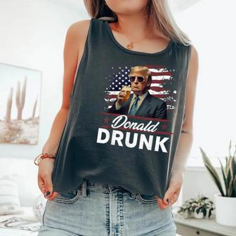 Trump 4Th Of July Drinking Presidents Donald Drunk Comfort Colors Tank Top - Monsterry DE