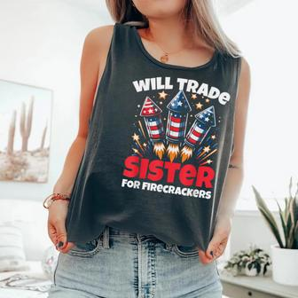 Will Trade Sister For Firecrackers 4Th Of July Comfort Colors Tank Top - Monsterry UK